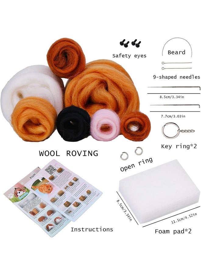 Generic 2Pcs Needle Felting Kit, Lovely Garfield & Beagles, Dolls Needle Felting Starter Kit with Instructions, Handmade DIY Material Bag - Image 2