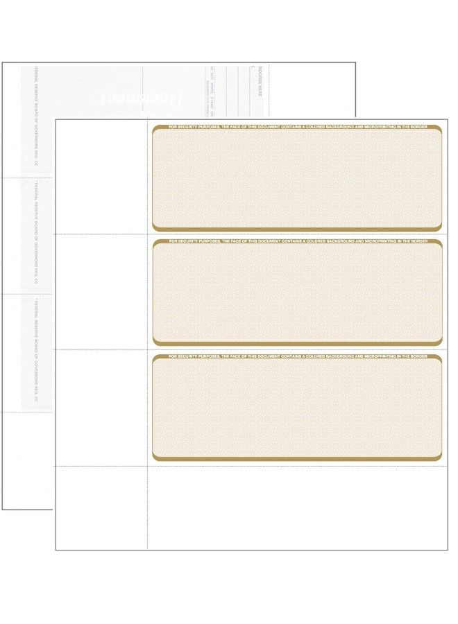 Compuchecks Computer Check Paper Blank Personal Wallet Checks 3 On A Page Compatible With Versa Check Quickbooks Quicken And Any Laser Printer (100 Sheets 300 Checks Gold Diamond) - Image 4