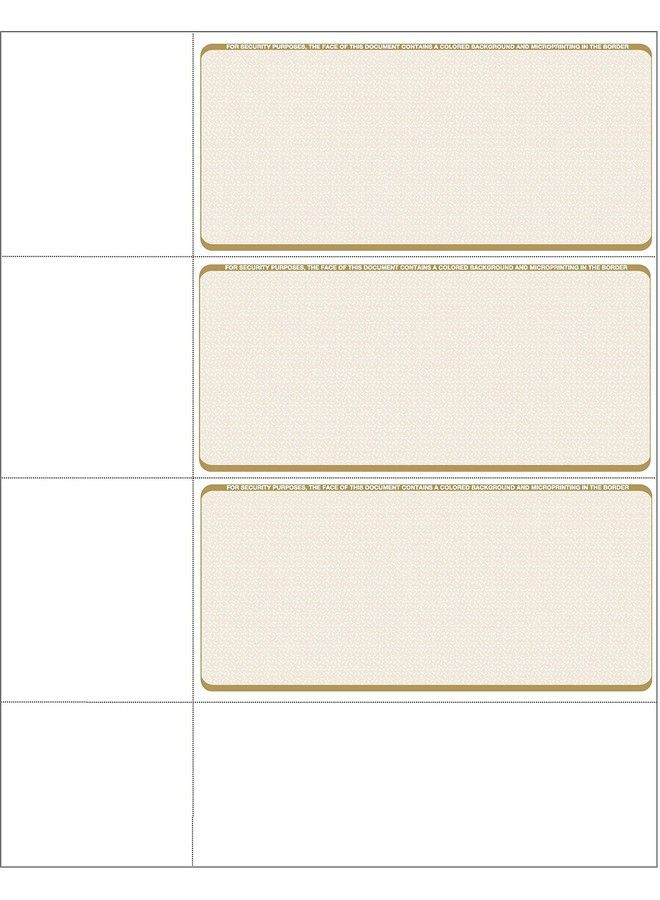 Compuchecks Computer Check Paper Blank Personal Wallet Checks 3 On A Page Compatible With Versa Check Quickbooks Quicken And Any Laser Printer (100 Sheets 300 Checks Gold Diamond) - Image 2