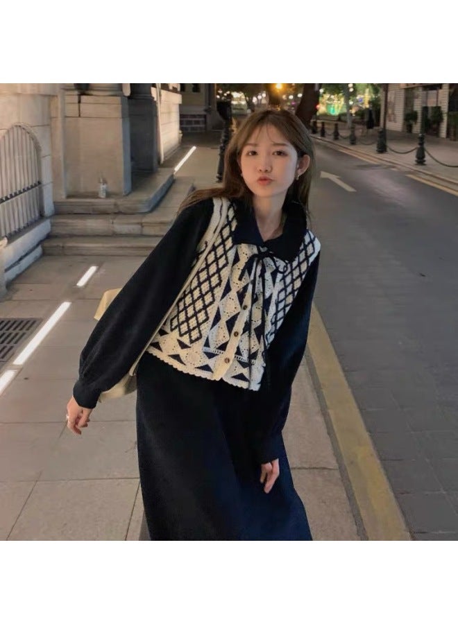 Vintage Crochet Hollow Outerwear Knitted Cardigan For Women New Loose Versatile V-neck Short Top For Summer