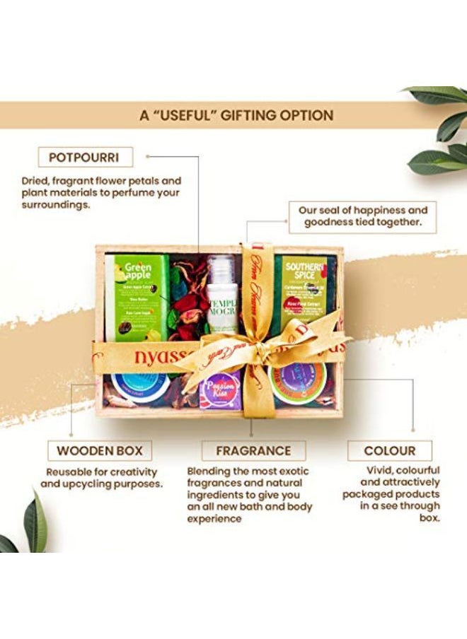 Nyassa Wooden Box 6 Pc Gift Set For Men And Women. A Perfect Artisanal Gift In A Delightful Pack Containing An Eclectic Mix Of Handmade Soap. Contains Natural Extracts No Parabens. Cruelty Free  - Image 3