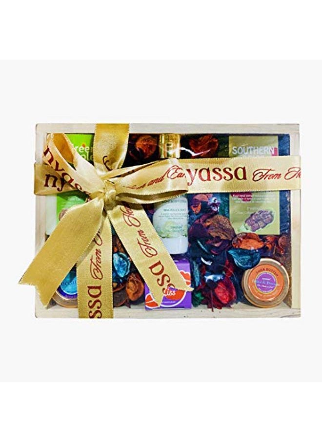 Nyassa Wooden Box 6 Pc Gift Set For Men And Women. A Perfect Artisanal Gift In A Delightful Pack Containing An Eclectic Mix Of Handmade Soap. Contains Natural Extracts No Parabens. Cruelty Free  - Image 1