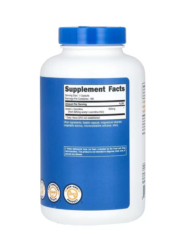 أسيتيل ل-كارنيتين ، 500 ملجم ، 180 كبسولة - Image 2