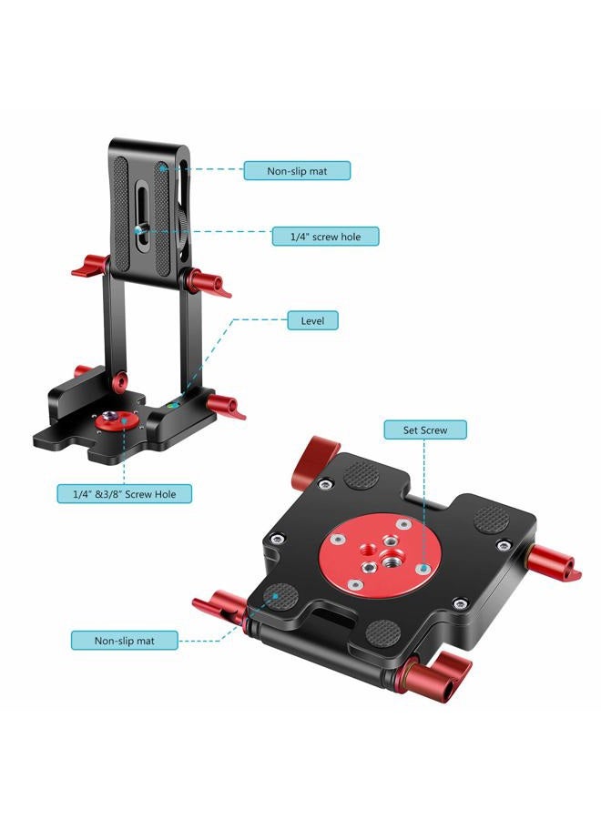 Neewer Upgraded Z-Flex Tilt Head Z Type Tripod Head with 4 Adjust/Fixing Knob, Quick Release Plate and Spirit Level for Tripod/DSLR Cameras Camcorders/Slider, Aluminium Alloy/Load Up to 6.6 Pounds - Image 3