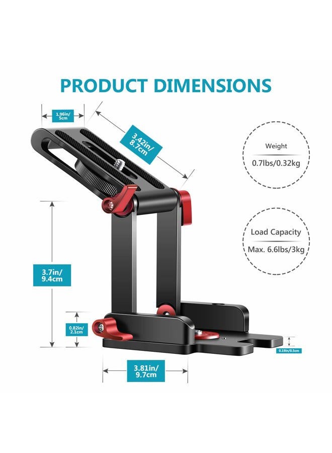 Neewer Upgraded Z-Flex Tilt Head Z Type Tripod Head with 4 Adjust/Fixing Knob, Quick Release Plate and Spirit Level for Tripod/DSLR Cameras Camcorders/Slider, Aluminium Alloy/Load Up to 6.6 Pounds - Image 2