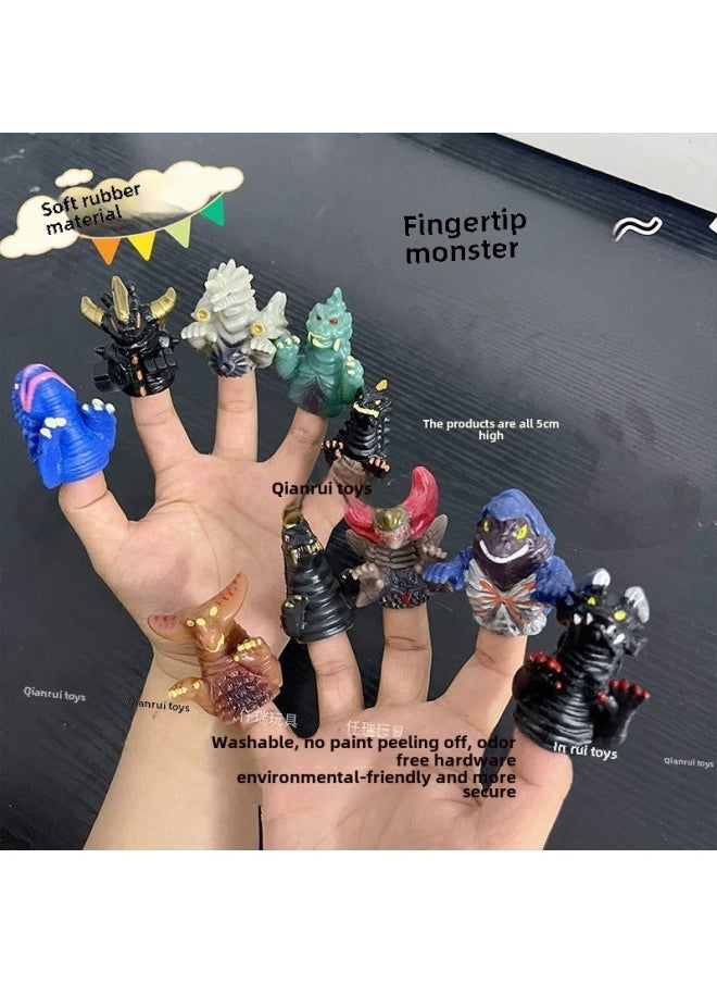 Generic - Soft Gel Fingertips Ultraman Hero Monster Full Set Of Parent-Child Interactive Toys Children's Birthday Gift Hand-made Model-Color:6 Fingertip Monsters (specified Note Numbers) - Image 1