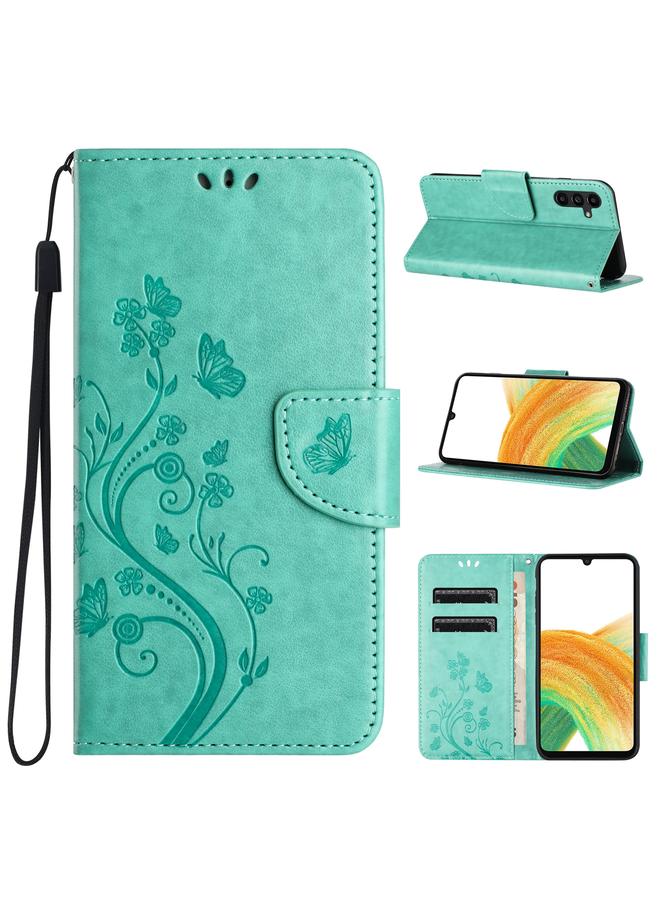 اس-توب جراب لهاتف Samsung Galaxy S24 5G بنمط زهرة الفراشة من الجلد القابل للطي - Image 1