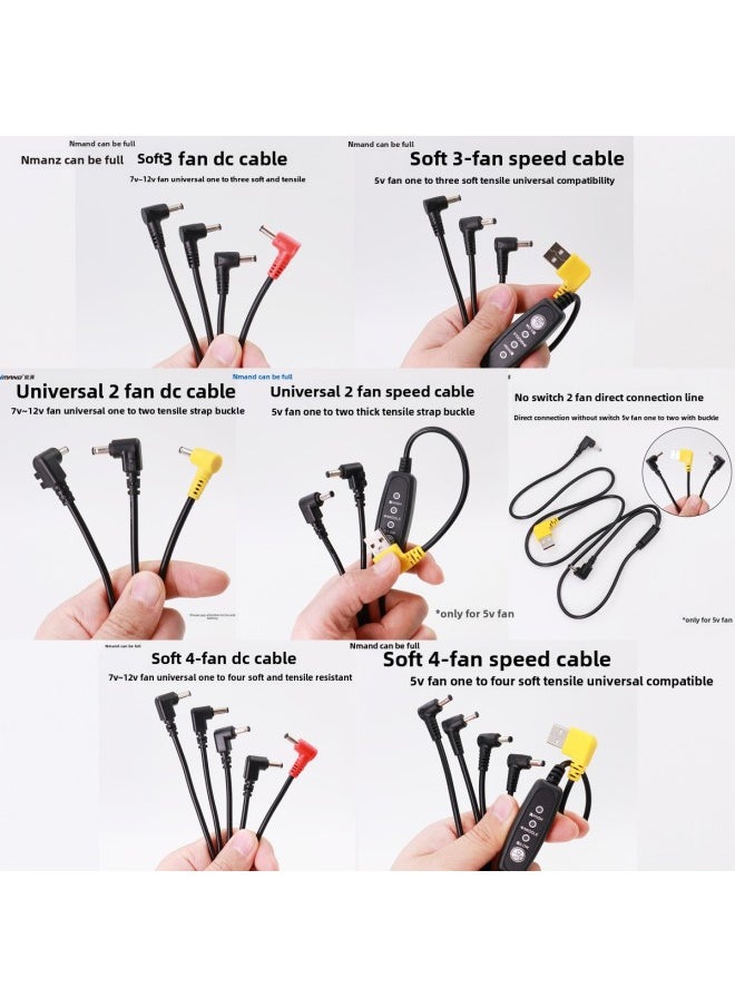 Generic - Bold Air Conditioning Clothing Connection Line USB Speed Control Line DC Air Conditioning Clothing Three-way Line Fan Clothing Accessories Power Cord Full Set-Color:[One Drag 2] USB Switch Line (Cord Without Buckle) - Image 1
