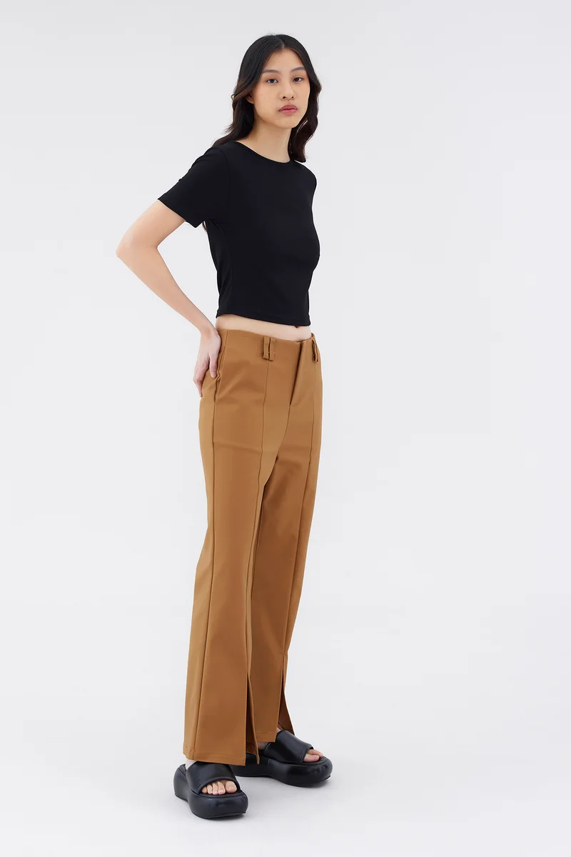 The Editor's Market Zenia Mid-Rise Slit Pants