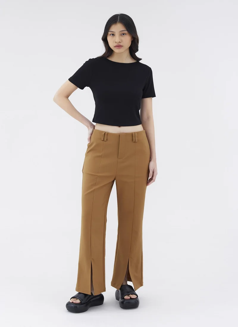 The Editor's Market Zenia Mid-Rise Slit Pants