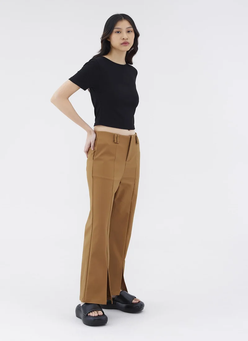 The Editor's Market Zenia Mid-Rise Slit Pants