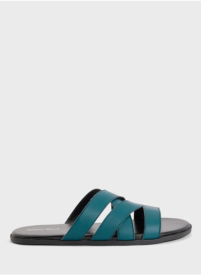 روبرت وود Men'S Cross Strap Sandals