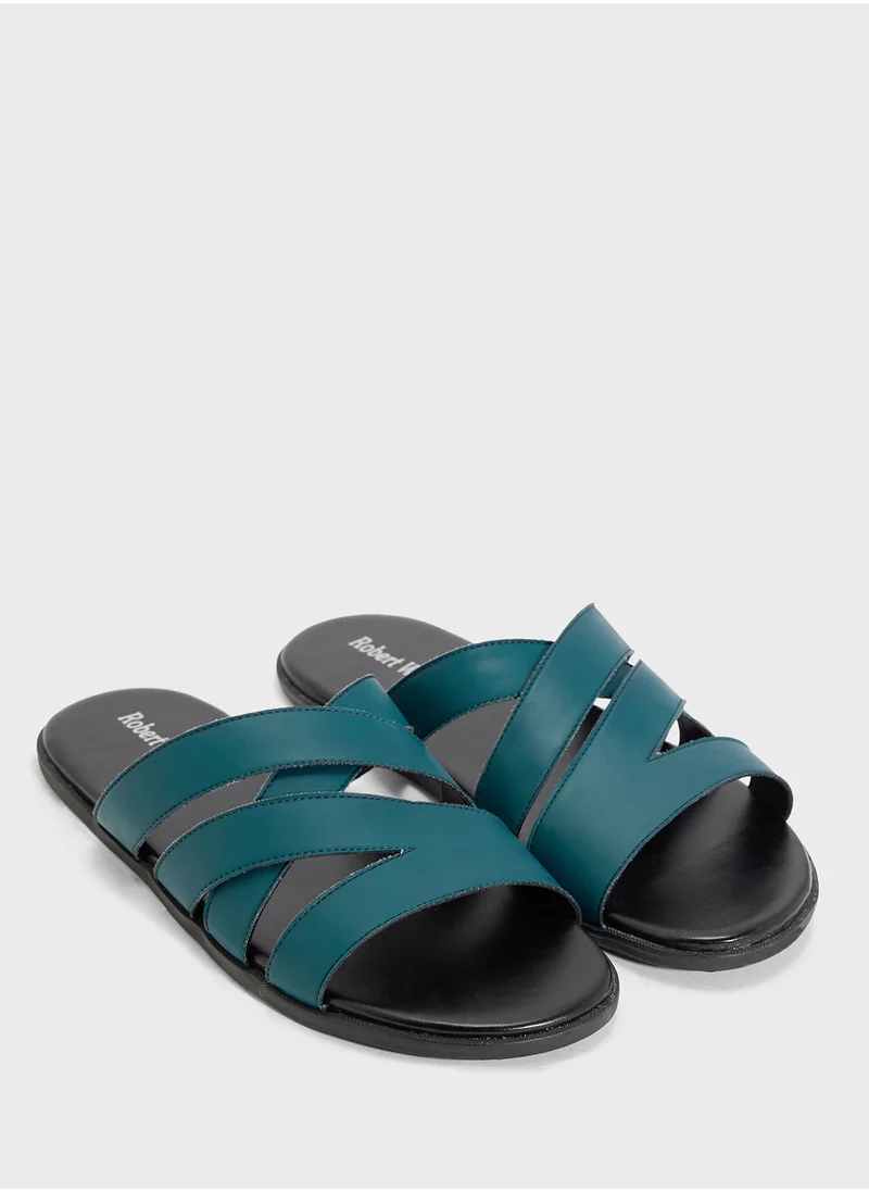 روبرت وود Men'S Cross Strap Sandals