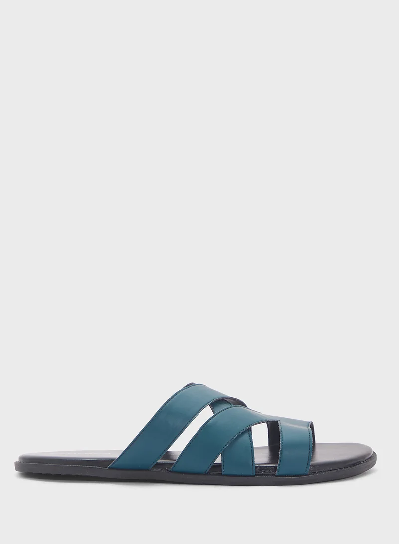 روبرت وود Men'S Cross Strap Sandals