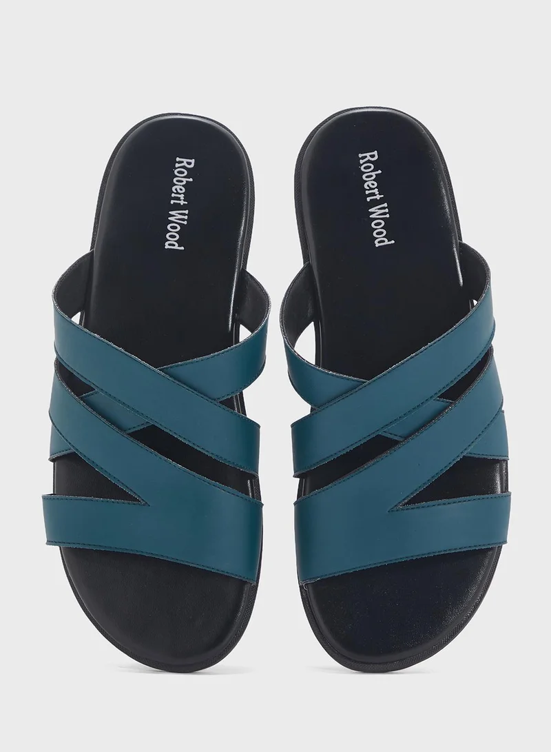 Robert Wood Men'S Cross Strap Sandals