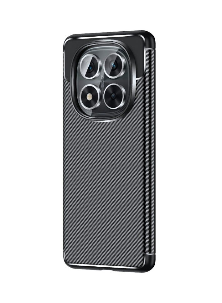 أوتو فوكس جراب حمايه سيليكون تصميم1 مقاوم للصدمات حمايه للكاميرا متوافق مع Redmi Note 14 Pro Plus (اسود) - Image 1