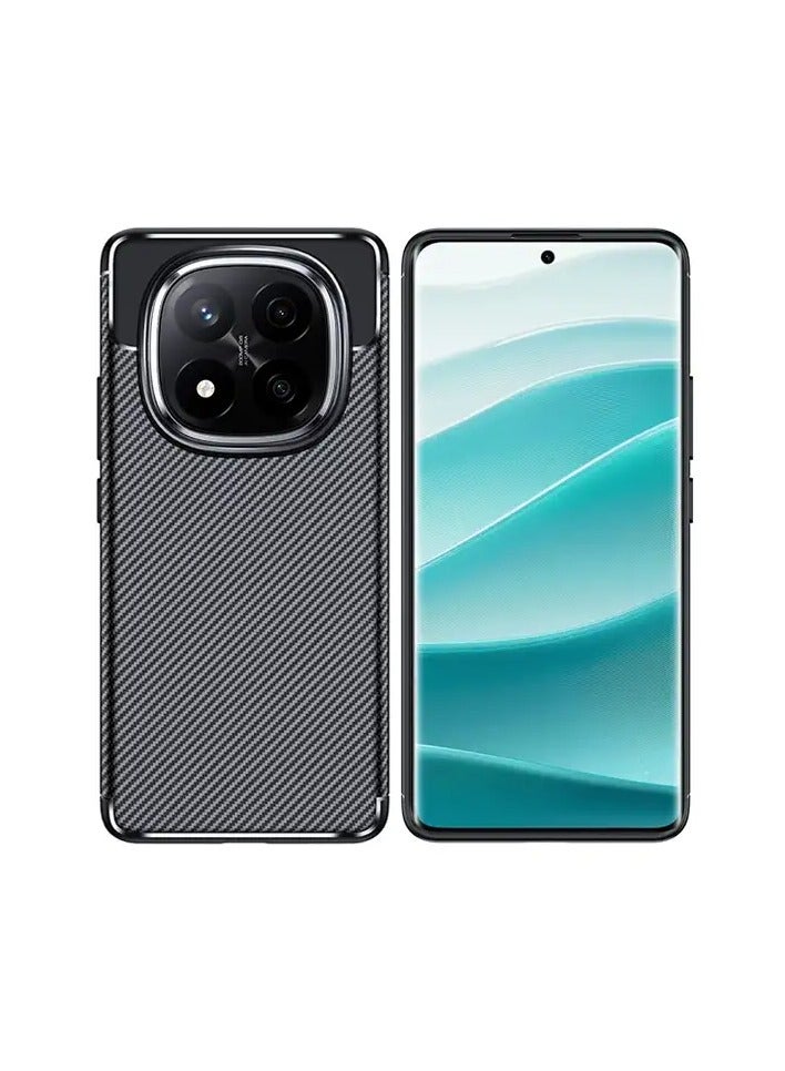 أوتو فوكس جراب حمايه سيليكون تصميم1 مقاوم للصدمات حمايه للكاميرا متوافق مع Redmi Note 14 Pro Plus (اسود) - Image 3