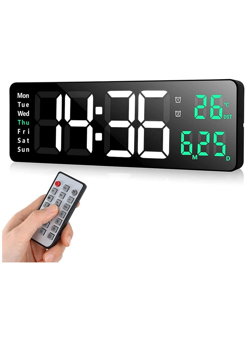 ARNOTEC - Digital Wall Clock Large Display, 16.2 Inch Large Wall Clocks, Modern LED Digital Clock with Remote Control for Living Room Decor, Automatic Brightness Dimmer Big Clock with Date Week Temperature - Image 1