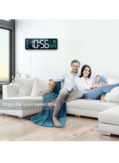 ARNOTEC Digital Wall Clock Large Display, 16.2 Inch Large Wall Clocks, Modern LED Digital Clock with Remote Control for Living Room Decor, Automatic Brightness Dimmer Big Clock with Date Week Temperature  - Image 4