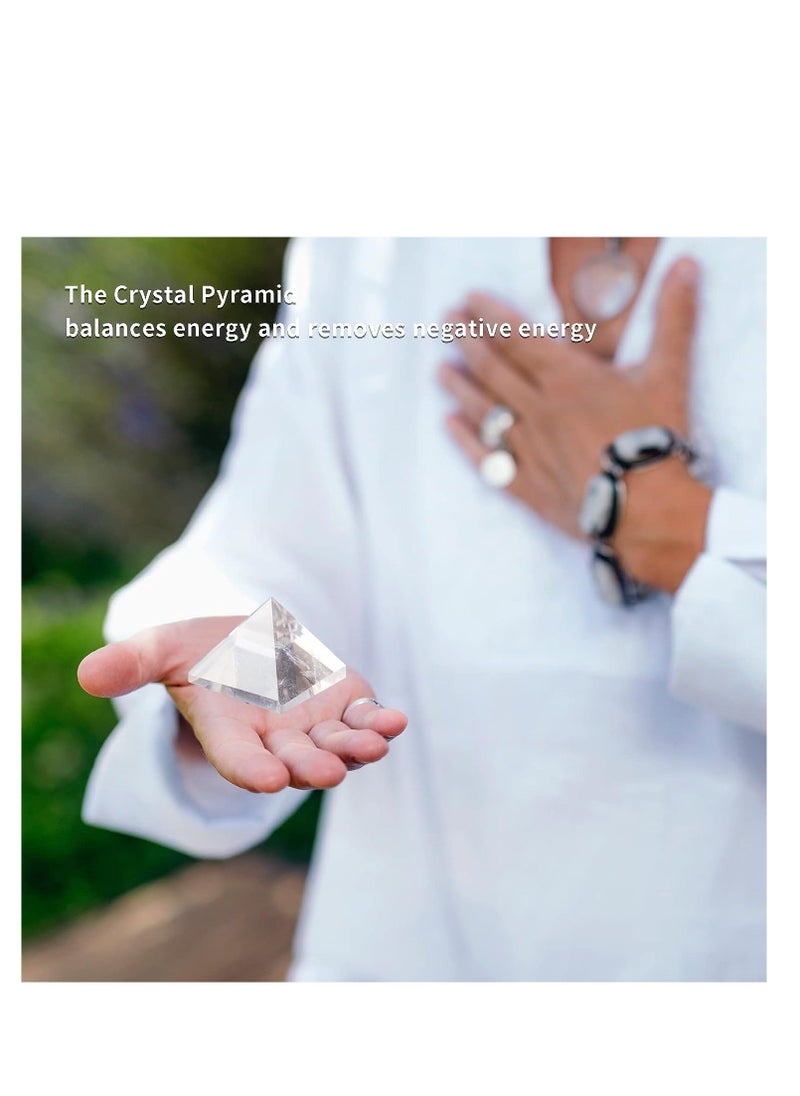 Generic Natural Clear Quartz Crystal Pyramid, Energy Generator, 3x3cm, Healing Crystal Pyramid for Protection and Positive Energy, Natural Quartz for Chakra Reiki Home Decor  - Image 5