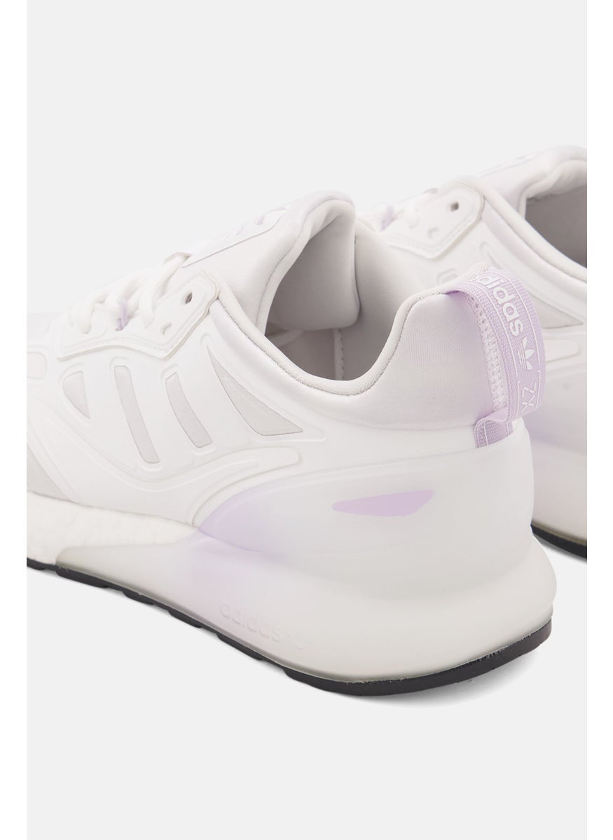 adidas Originals - Women ZX 2k Boost 2,0 Lace Up Training Shoes, White - Image 1
