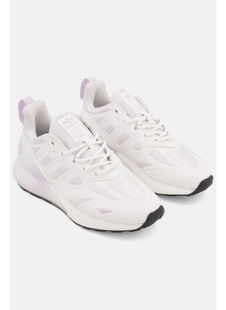 adidas Originals - Women ZX 2k Boost 2,0 Lace Up Training Shoes, White - Image 1