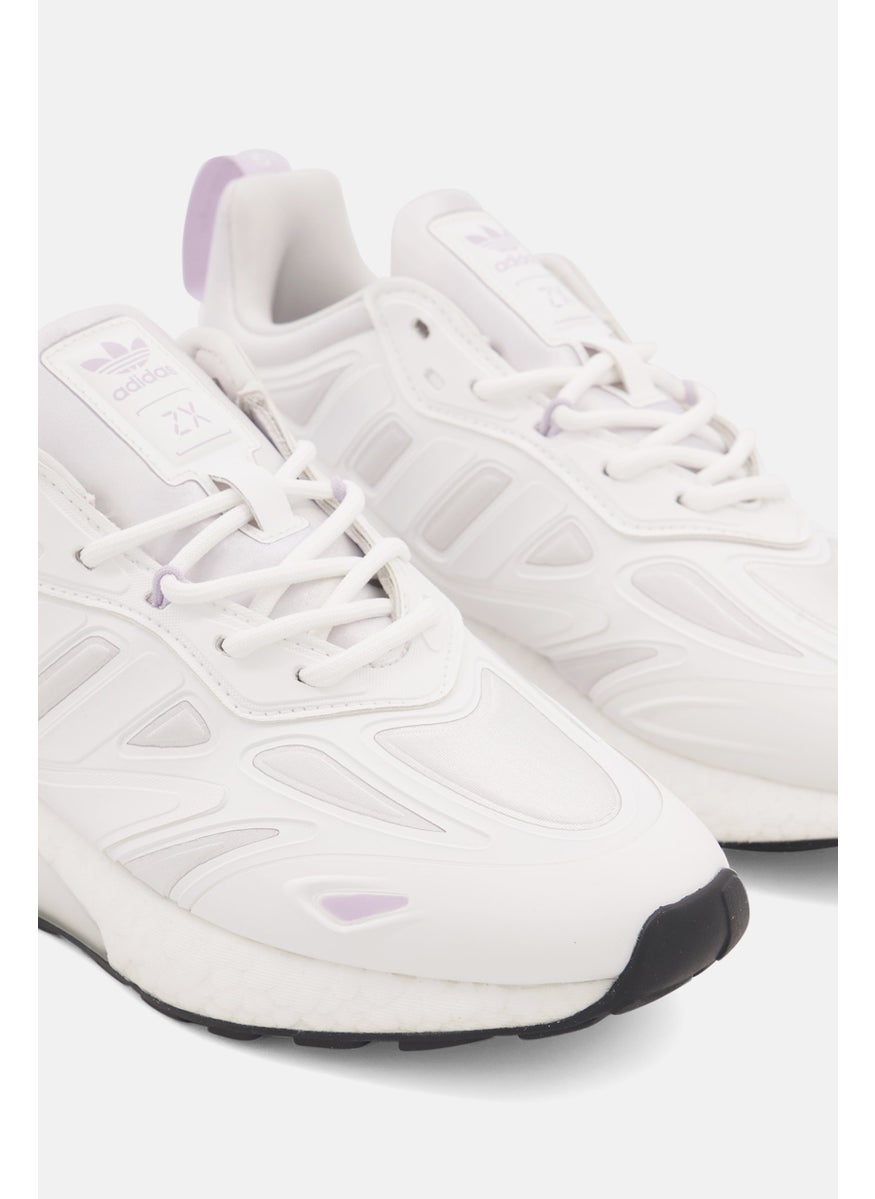 adidas Originals - Women ZX 2k Boost 2,0 Lace Up Training Shoes, White - Image 1