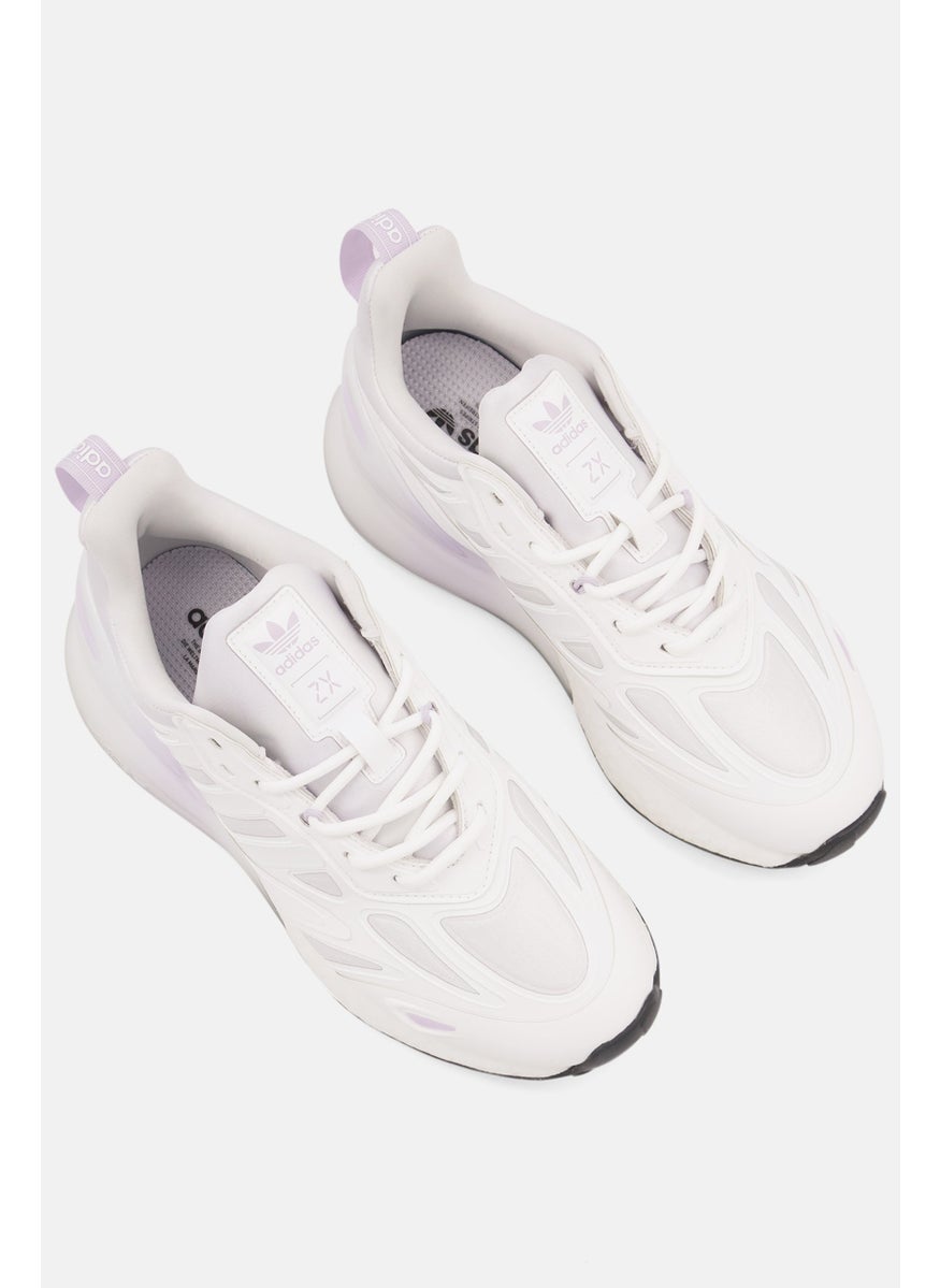 adidas Originals - Women ZX 2k Boost 2,0 Lace Up Training Shoes, White - Image 1