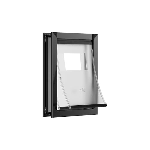 MAVRICPOWER [MAVRICPOWER] Aluminum Medium Dog Door for Door, Doggie Door with 2 Sliding Lock Panels for Exterme Weahter, Pet Door for Small Dogs Up to 30 lbs - Image 1