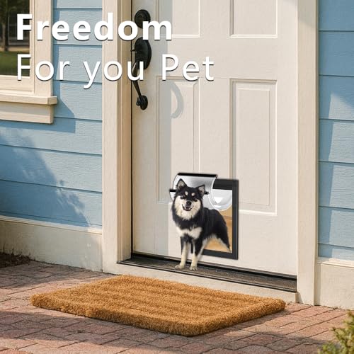MAVRICPOWER [MAVRICPOWER] Aluminum Medium Dog Door for Door, Doggie Door with 2 Sliding Lock Panels for Exterme Weahter, Pet Door for Small Dogs Up to 30 lbs - Image 2