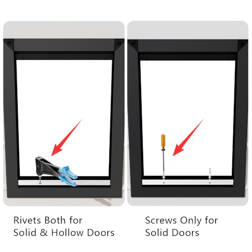 MAVRICPOWER [MAVRICPOWER] Aluminum Medium Dog Door for Door, Doggie Door with 2 Sliding Lock Panels for Exterme Weahter, Pet Door for Small Dogs Up to 30 lbs - Image 5