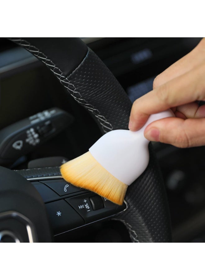Car Interior Detailing Brush,Soft Bristle Cleaning Brush Car Detailing Brush Dusting Brush,Car Interior Cleaning Tool,Auto Detail Brush Car Dash Duster Brush (White) - Image 4