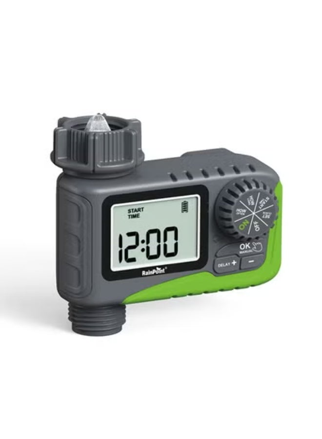 RAINPOINT مؤقت رش، مؤقت مياه قابل للبرمجة لخرطوم الحديقة، مؤقت خرطوم امتصاص خارجي مع تأخير المطر/نظام سقاية يدوي/تلقائي، مؤقت ري رقمي للفناء والحديقة ومنفذ واحد - Image 1