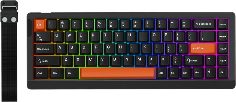 EPOMAKER HE68 Lite Hall Effect Gaming Keyboard, 8k Polling & 128K Scan Rate, 0.005mm Adjustable Trigger, 0.125ms Latency, 5-Layer Sound-Dampened, Snap Key, SOCD, A-RGB, Wired, Mac Software (Black Red) - Image 1