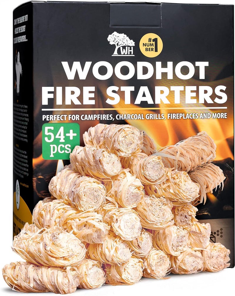 دبليو اتش حزمة من مواد إشعال النار الطبيعية من نوع Woodhot Quick Ignite Yeti، تحتوي على أكثر من 54 قطعة، بمدة احتراق تصل إلى 13 دقيقة، مناسبة لمواقد النار، والنيران في المخيمات، وشوايات الفحم، وأفران البيتزا، وغيرها… - Image 1