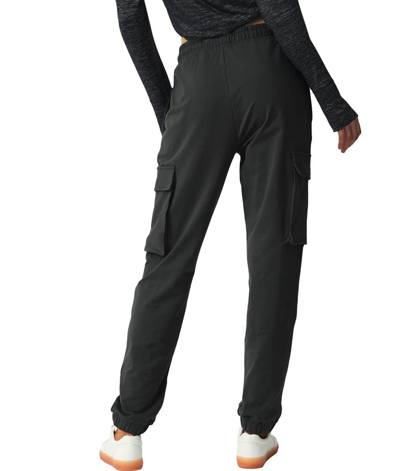 SPECIALMAGIC Women's Cargo Sweatpants Cotton Athletic Joggers 4 Pockets Sporty Pants Black X-Large - Image 5