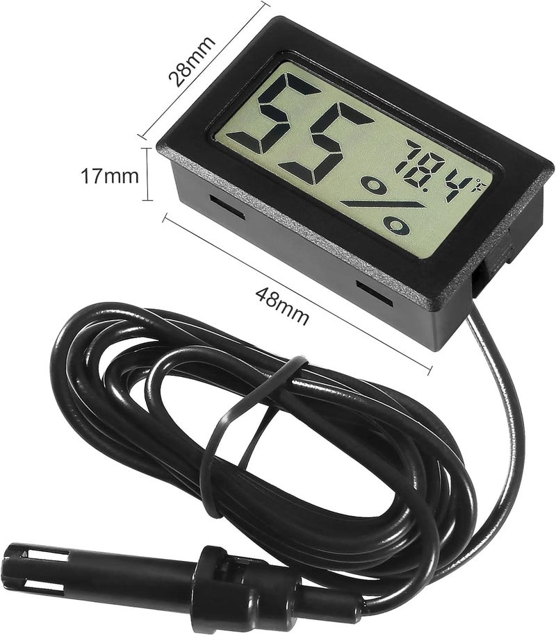 AITIAO 2Pcs TPM-10 Digital Mini Hygrometer Thermometer Gauge with Probe LCD Display Fahrenheit Indoor Temperature Humidity Meter for Incubator Reptile Plant Terrarium Humidor Guitar Case Greenhouse - Image 3