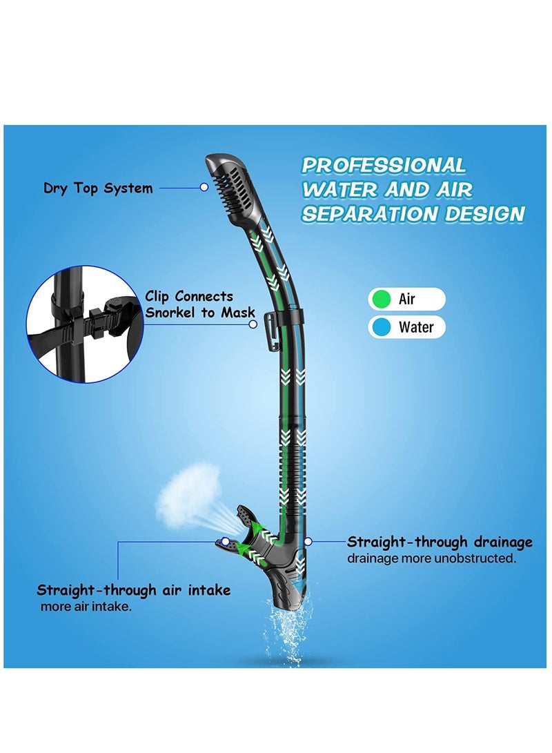 Hihonor طقم سنوركل جاف - قناع غوص مضاد للضباب، قناع سنوركل بزاوية رؤية بانورامية واسعة، تنفس حر وحزام قابل للتعديل بسهولة، معدات سنوركل احترافية للبالغين - Image 2