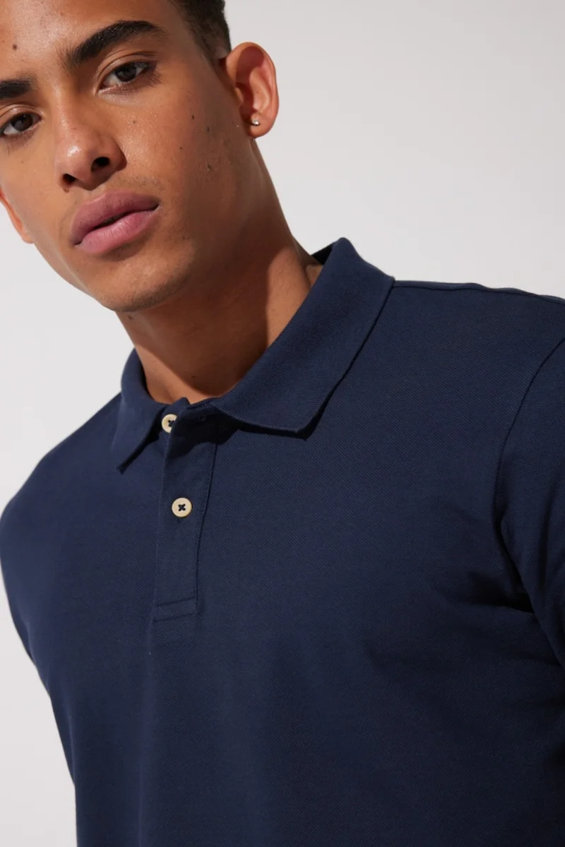 Riders By Lee Regular Fit Normal Cut Cotton Polo Neck Navy Blue T-Shirt