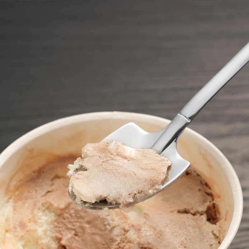 304 Stainless Steel Ice Cream Scoop Set 4 Pieces Silver Square Dessert Tableware - Image 5