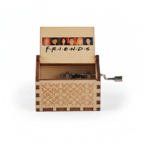 OFFO Hand Crank Wooden Music Box – Friends TV Show Theme Tune | Vintage Gift for Friends Fans, Boys, Girls & Adults | Nostalgic Collectible Décor for Bedroom, Desk & Shelf - Image 2