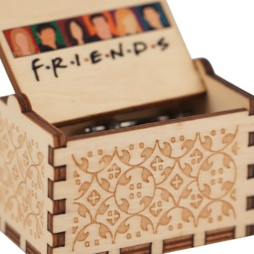 OFFO Hand Crank Wooden Music Box – Friends TV Show Theme Tune | Vintage Gift for Friends Fans, Boys, Girls & Adults | Nostalgic Collectible Décor for Bedroom, Desk & Shelf - Image 3