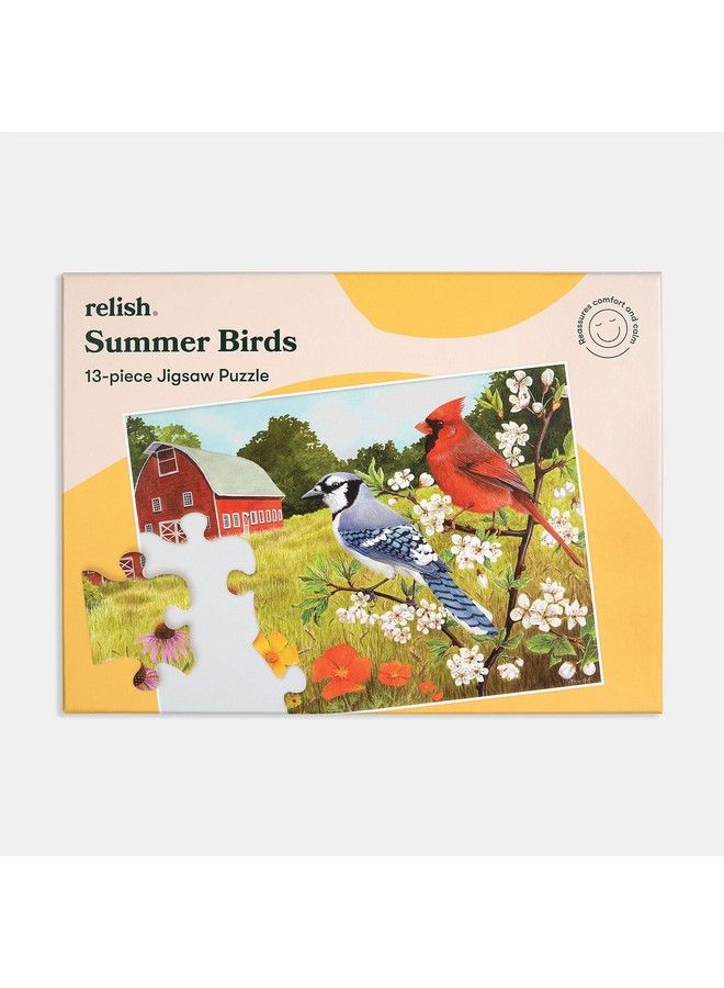 Relish Large Piece Puzzles For Seniors 13 Piece Summer Birds Jigsaw Puzzle Dementia Products For Elderly - Image 3