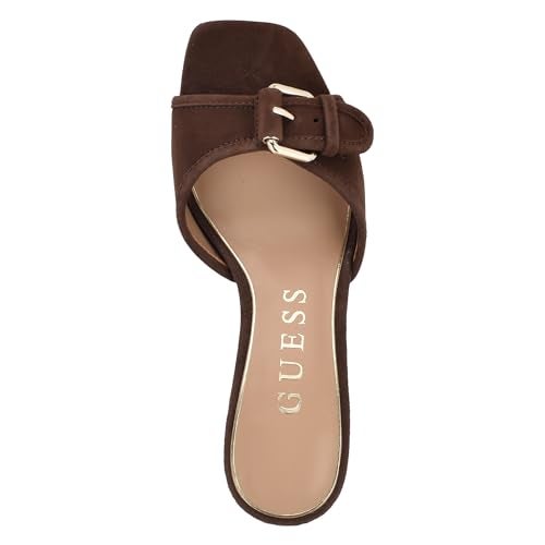 Guess Women's Dista Heeled Sandal, Dark Brown Leather 200, 8.5 - Image 5