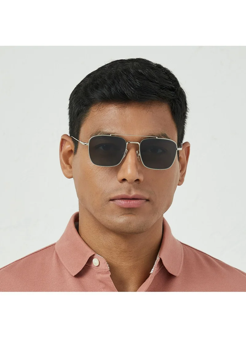 30 سندايز VALIANT Men Gray Sunglasses - Frame Material: Metal - Lens Color: Gray- Frame Color: Silver - Full Rim