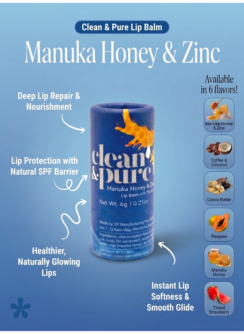 Clean & Pure Manuka Honey & Zinc SPF15 Lip Balm – 100% Natural, Hydrates, Soothes & Protects Lips from Sun, 6g - Image 4