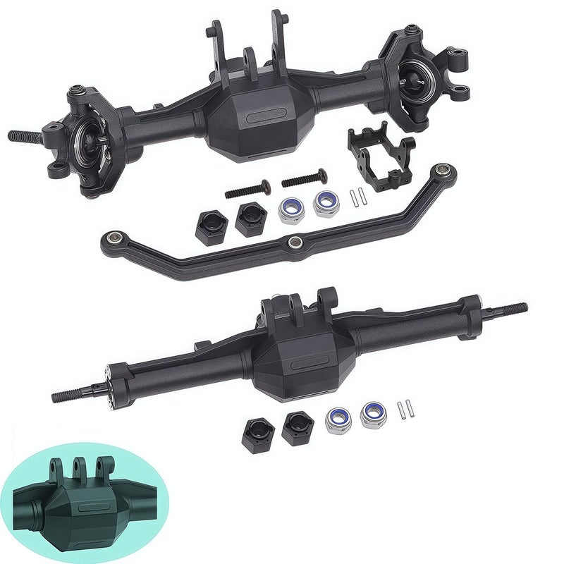 AMK TRX4M Axles Complete Set TRX4M Front  Rear Straight Axle Assembly Direct Fit for TRX4M 118 RC Crawler Fits BroncoF150  OEM Replacement  Upgrade Parts Differential Cover1 - Image 3