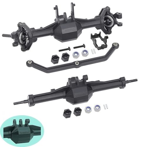 AMK TRX4M Axles Complete Set TRX4M Front  Rear Straight Axle Assembly Direct Fit for TRX4M 118 RC Crawler Fits BroncoF150  OEM Replacement  Upgrade Parts Differential Cover1 - Image 1