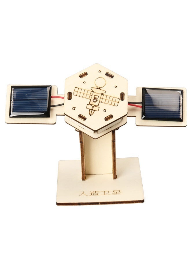 مجموعة تركيب خشبية بالطاقة الشمسية: قمر صناعي + سيارة – لعبة تعليمية STEM لعلوم الفضاء والفيزياء - Image 2
