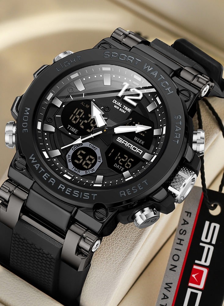 Sanda Men's Electronic Watch Sports Multi functional Waterproof Alarm Clock Night Light LED Fashion Men's Electronic Watch - Image 1